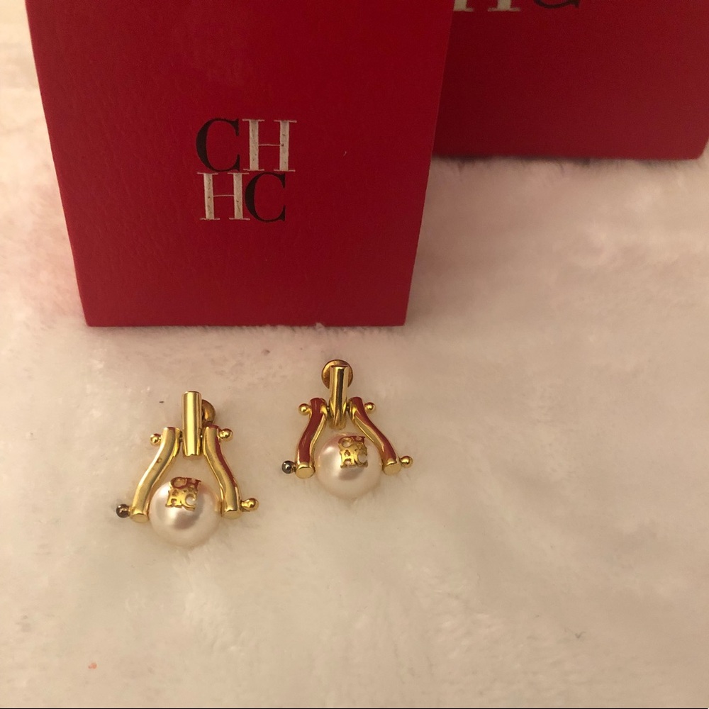 Authentic Carolina Herrera Pearl Earrings